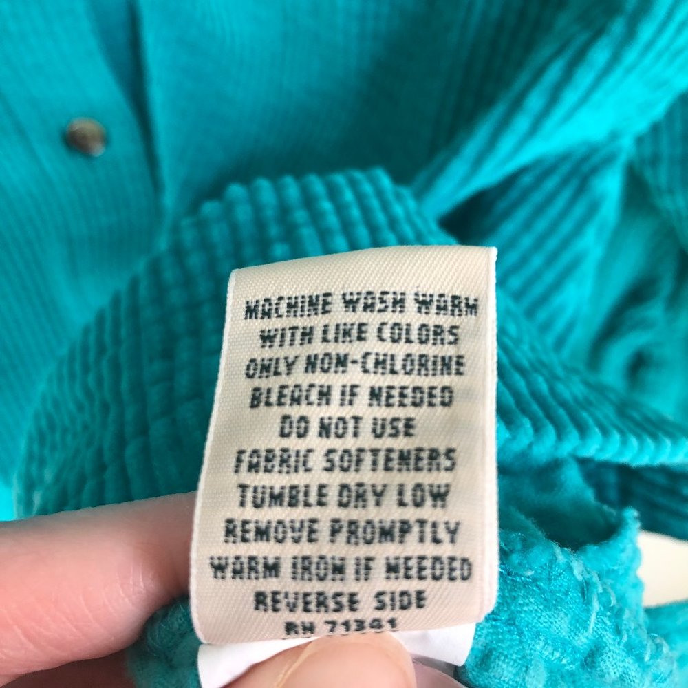 L.L. Bean Oversized Corduroy Shacket Turquoise - Picture 5 of 7